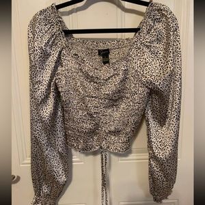 Leopard Print Satin Adjustable Top